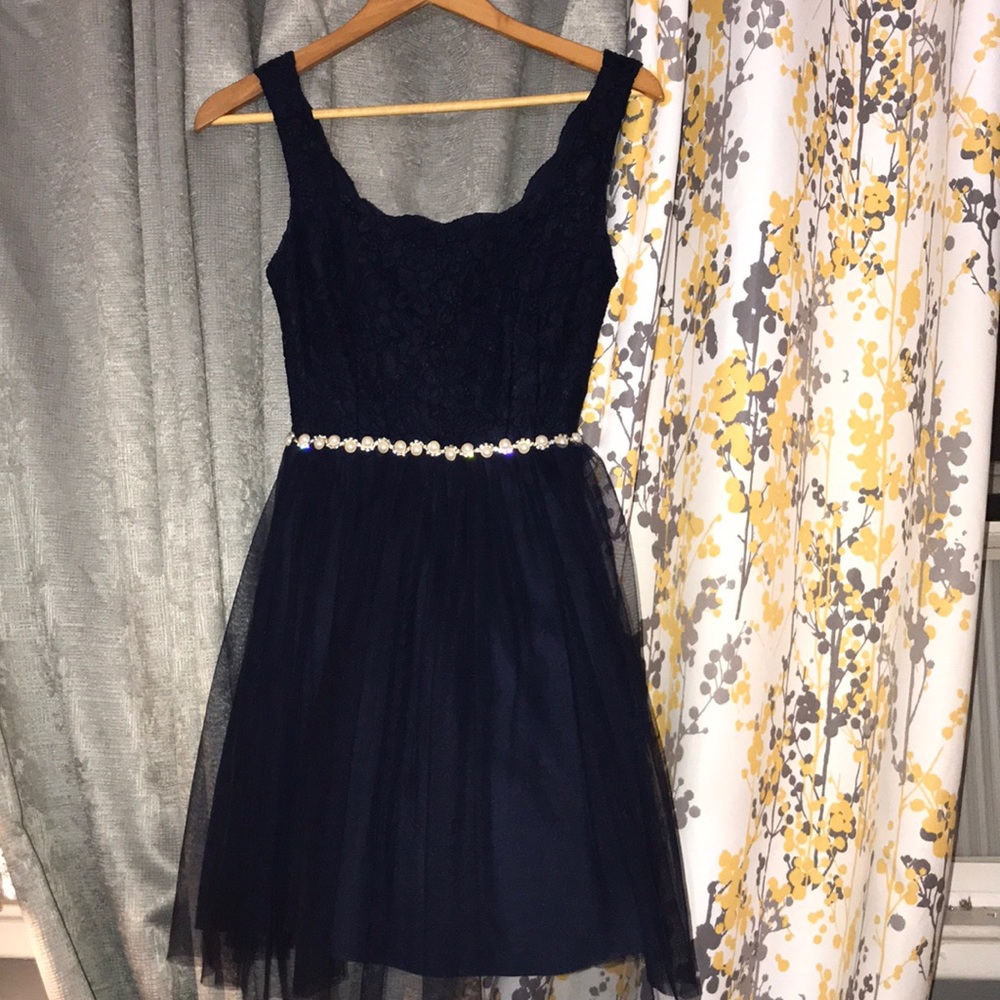 Short Navy Blue Formal Dress